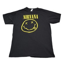 Tee Styled Shirt Mens M Black Crew Neck Short Sleeve Nirvana Print Pullover Top - £14.69 GBP