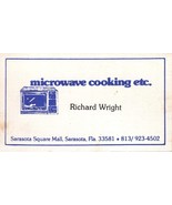 Vintage 1980s Microwave Cooking Business Card Sarasota SQ FL Mall Retro ... - €10,26 EUR