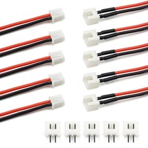 5 Pairs Jst-Xh 2.54Mm 1S 2 Pin Balance Plug Lead Socket Male And Female ... - £11.73 GBP