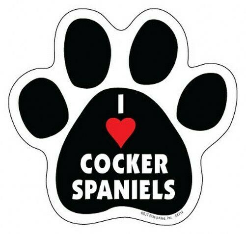 I Heart COCKER SPANIELS DOG PAW PRINT Fridge Car Magnet 5&quot;x5&quot; Large FREE... - $5.89