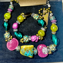 AXT Stones Gems &amp; Beads Necklace &amp; Bracelet Ser - £35.91 GBP