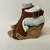 INC Womens 5 M Cognac Brown Strappy Wedge Sandals NIB YK1 - £29.49 GBP