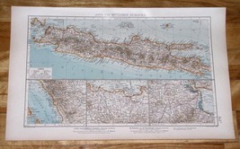 1922 Original Vintage Map Of Java / Batavia Jakarta Djakarta / Indonesia - £21.99 GBP
