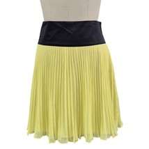 NWT The Limited  100% Polyester Yellow Pleated Skirt Lining Black Waistb... - $43.66
