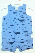 Carters Infant Toddler Boys Creepers Rompers Blue Whales Fishes Sizes NB 3M NWT - £7.24 GBP