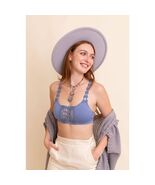 Blue Boho Eye Lace Applique Bralette XS/S - $18.81