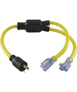 Conntek Yl520520S 20-Amp 125-Volt L5-20P Generator Y-Adapter Male Plug T... - £27.49 GBP
