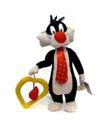 2002 Looney Tunes WB Sylvester The Cat With Heart Tie Animal Plush 14&quot; V... - £19.76 GBP