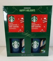 Christmas 2020 Starbucks Peppermint Hot Cocoa &amp; 2 Blue Mugs Cup Rare Set - £17.12 GBP