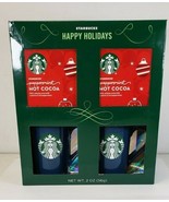 Christmas 2020 Starbucks Peppermint Hot Cocoa &amp; 2 Blue Mugs Cup Rare Set - $21.42