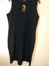 NEW Zuri BLACK Front Foral lace Blend Sleeveless Shift Dress Size 16 - $19.08
