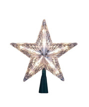 Kurt Adler 7&quot; 5-POINT MULTI-FACETED Clear 10-LIGHT Star Xmas Decoration UL0124C - £7.71 GBP