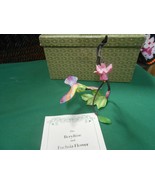 Beautiful FRANKLIN MINT Berylline &amp; Fuchsia Flower by Alan Singer in Gre... - £30.64 GBP