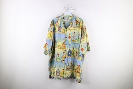 Vtg 90s Streetwear Mens 2XL Faded Tequila All Over Print Hawaiian Button... - £35.37 GBP