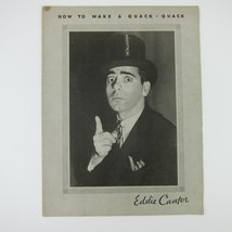 Eddie Cantor Fold Out Poster Radio How To Make a Quack - Quack Vintage 1932 - £23.44 GBP