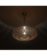Lights Brass Moroccan Suspension Hanging Vintage Ceiling Chandelier Fixture - £154.35 GBP