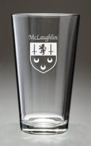 McLaughlin Irish Coat of Arms Pint Glasses - Set of 4 (Sand Etched) - £53.68 GBP