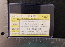 The Radiators - Vintage October 6, 1989 Fillmore Concert Ticket Stub - £7.94 GBP