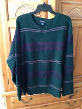  Nautica green striped Sweater mens size extra large - £39.81 GBP