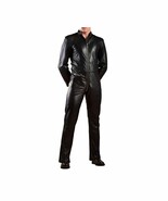 Mens Real Soft Leather Catsuit Overall Bodysuit Jumpsuit Front Zipper - $2,808.54 MXN