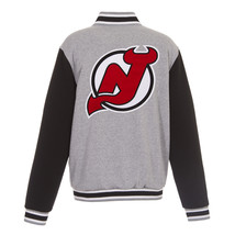 NHL New Jersey Devils  Reversible Full Snap Fleece Jacket JHD  Embroidered Logos - £107.65 GBP