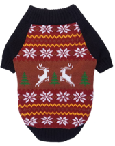 NEW Dog Reindeer Snowflake Fair Isle Christmas Holiday Knit Sweater sz M... - $9.95