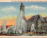 Aloe Plaza Showing Fountain/Union Station/Post Office St Louis MO Postca... - $4.99