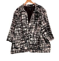 Maggie Barnes Womens Jacket Plus Size 4X 30 32 Black White Abstract 3/4 ... - $25.25
