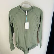 Sea Level Vesper Long Sleeve One-Piece Ribbed Toned Swimsuit, Size 10, S... - $99.00