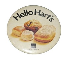 Vtg 1970&#39;s HART&#39;S BAKERY Heublein Food Group Pinback Button Donuts 3 Inch Round - £7.75 GBP