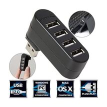 Sabrent 4-Port USB 2.0 Rotatable Hub [90/180 Degree Rotatable] (HB-UMN4)  - $17.00