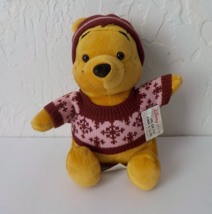 Disney Store Exclusive Winter Winnie The Pooh in Sweater and Beanie Plush 6&quot; - £10.11 GBP