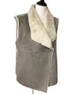Dylan Los Angeles Faux Fur Suede Vest XL Gray Cream Soft Lightweight Com... - £20.44 GBP