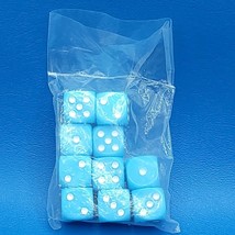 D&amp;D 10 Blue Dice Replacement Game Piece 16mm Rounded Corners Seal Sealed - £3.55 GBP