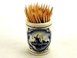 Vandermint Ceramic Shot Glass/Toothpick Holder, Holland Blue Delft Windmill - £11.53 GBP