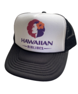 Vintage Hawaiian Airlines Hat Trucker Hat snapback Black Vacation Cap Ne... - $21.89 CAD