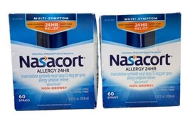 Nasacort Allergy 24HR Nasal Spray 60 Sprays 0.37 oz Exp 05/2024 Pack of 2 - £13.70 GBP