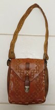 VTG Mexican Tooled Leather Bag Crossbody Shoulder Tote Handbag Purse Han... - $48.95