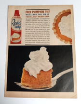 Reddi Whipped Cream Pumpkin Pie Autumn Cut Vintage Magazine Print Ad 1962 - £6.37 GBP