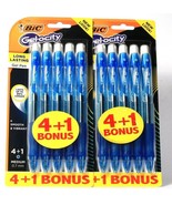 2 Packs Bic Gel-Ocity Medium 0.7 mm Blue 5 Count Long Last Retractable G... - $23.99