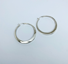 Round Hoop Earrings 55 mm In 925 Sterling Silver, Women Chunky Hoop Earrings - £96.34 GBP