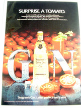1983 Color Ad Seagram&#39;s Extra Dry Gin Surprise a Tomato - $7.99