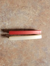 Vtg Goody Set of 2 White Red Stay Tight Hair Barrettes Clasp Clips 2&quot; Goodie USA - £9.77 GBP
