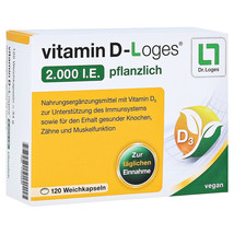 Vitamin D Loges 2,000 IU Vegetable Softgels 120 pcs - £51.15 GBP