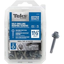 Teks No. 12 x 1-1/2 in. L Hex Washer Head Roofing Screws 75 pk - Total Qty: 1 - $28.18