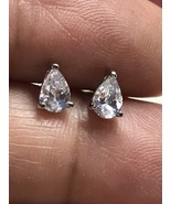 Sterling Pear Cut Stud Earrings - $366.76 MXN