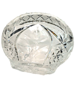 Vintage Antique Cut Glass Lead Crystal Basket Heavy 8in Tall Handle Rose... - €86,85 EUR
