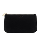 NEW! Authentic Luxe GUCCI Black Velvet Pouch Purse Cosmetic Bag Modern A... - £138.26 GBP