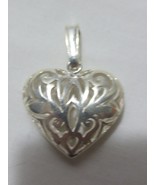 Sterling Silver  925 Puffy Filigree Heart Pendant - $25.00