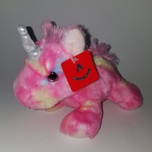 NWT Aurora Pink Unicorn Plush 6" Stuffed Animal Toy Lovey Jellyroll Unicorn - £7.87 GBP